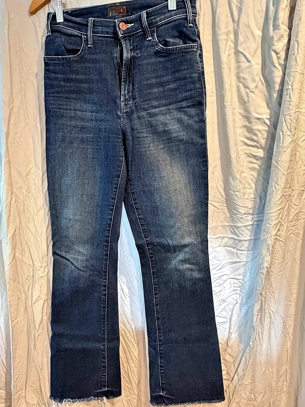 Mother The Hustler Ankle Fray Straight Leg Jeans Waist 27